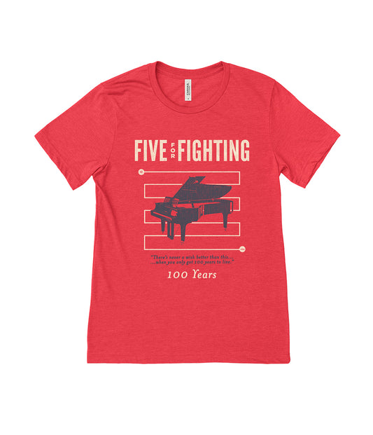 Five For Fighting 100 Years Piano Shirt (Heather Red)