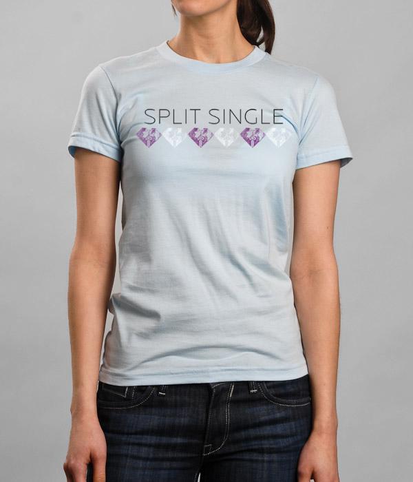 Split Single Heartz Womens Shirt