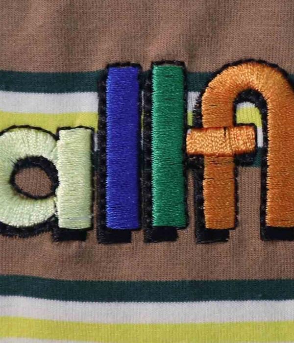 Whethan Wallflower Embroidered Logo Striped Shirt