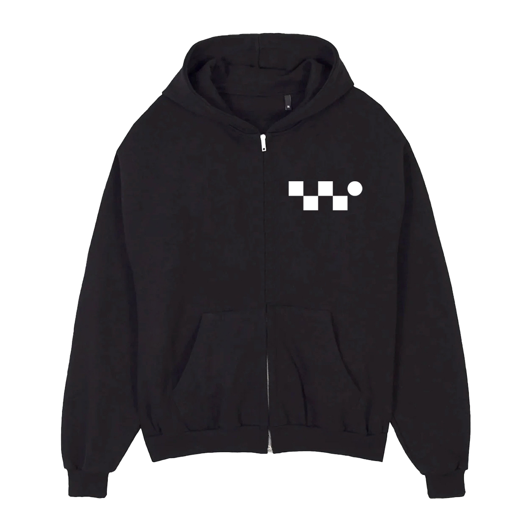 Whethan Checker Zip Hooded Sweatshirt