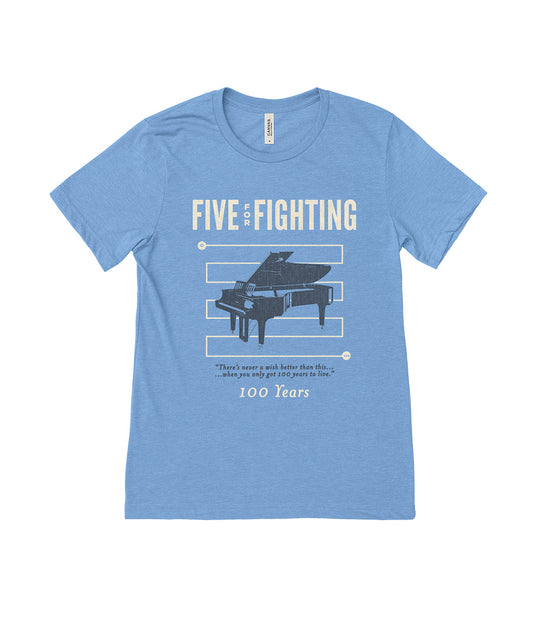 Five For Fighting 100 Years Piano Shirt (Heather Carolina Blue)